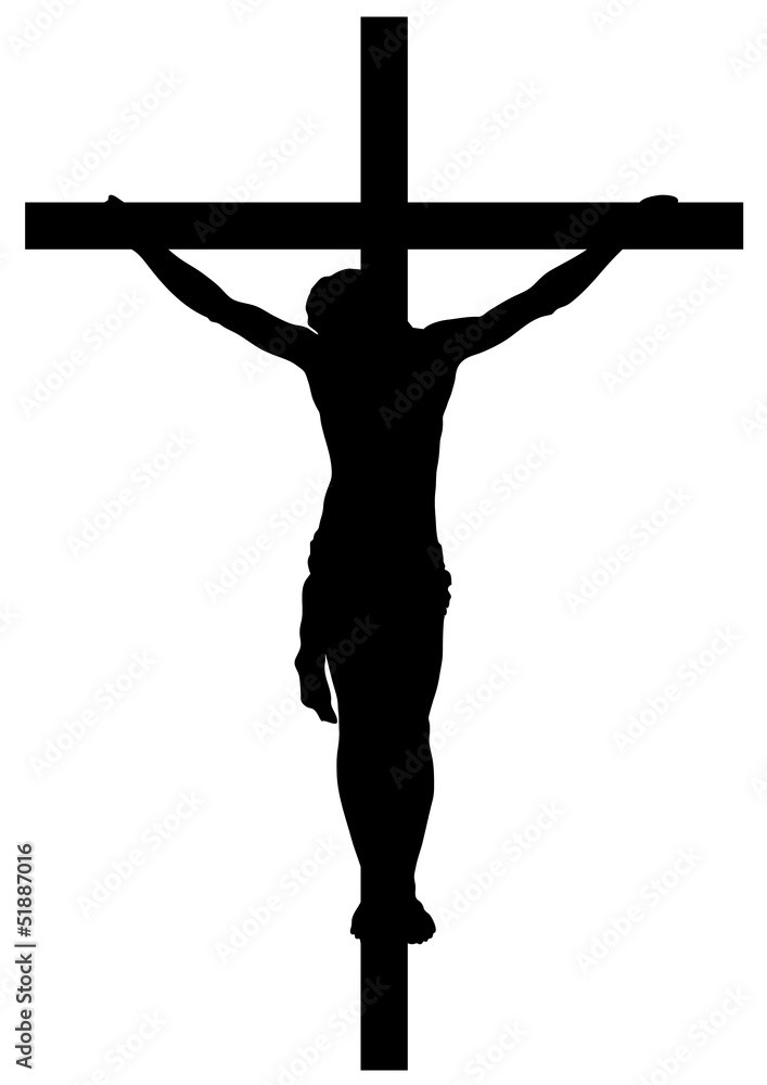Naklejka premium Jesus Christ Crucifiction Silhouette