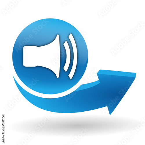 volume sur bouton web bleu