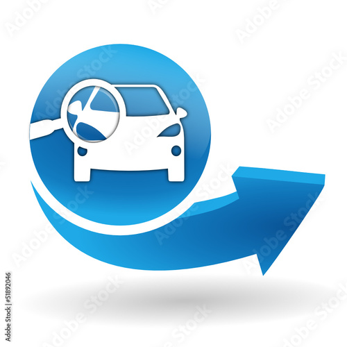 contrôle technique sur bouton web bleu