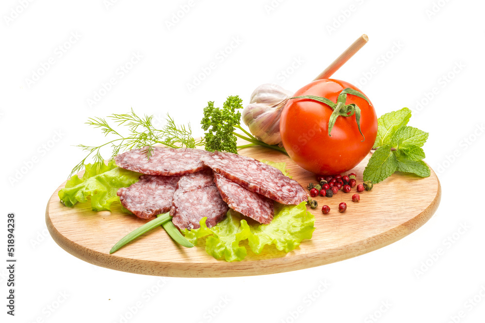 Fresh ripe salami