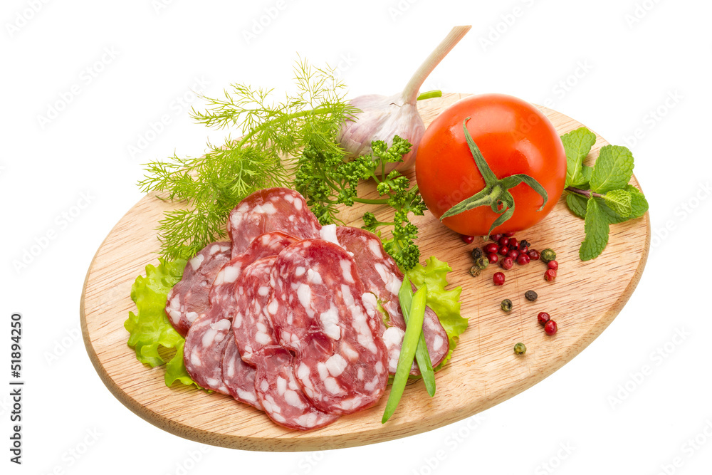 Fresh ripe salami