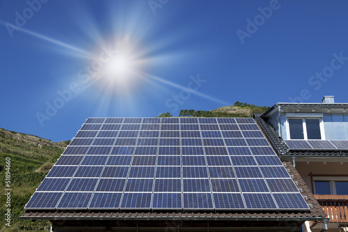 Solar panel with sun