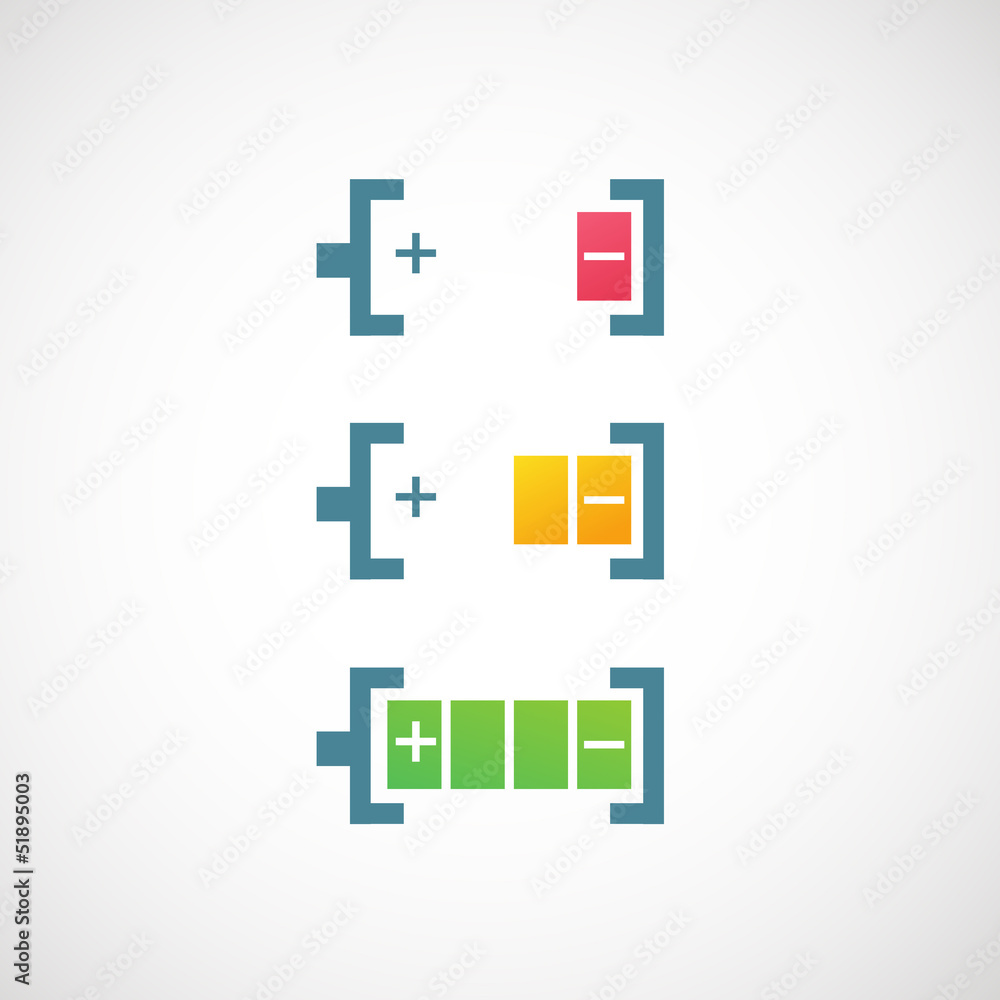 battery charge level indicators icon vector