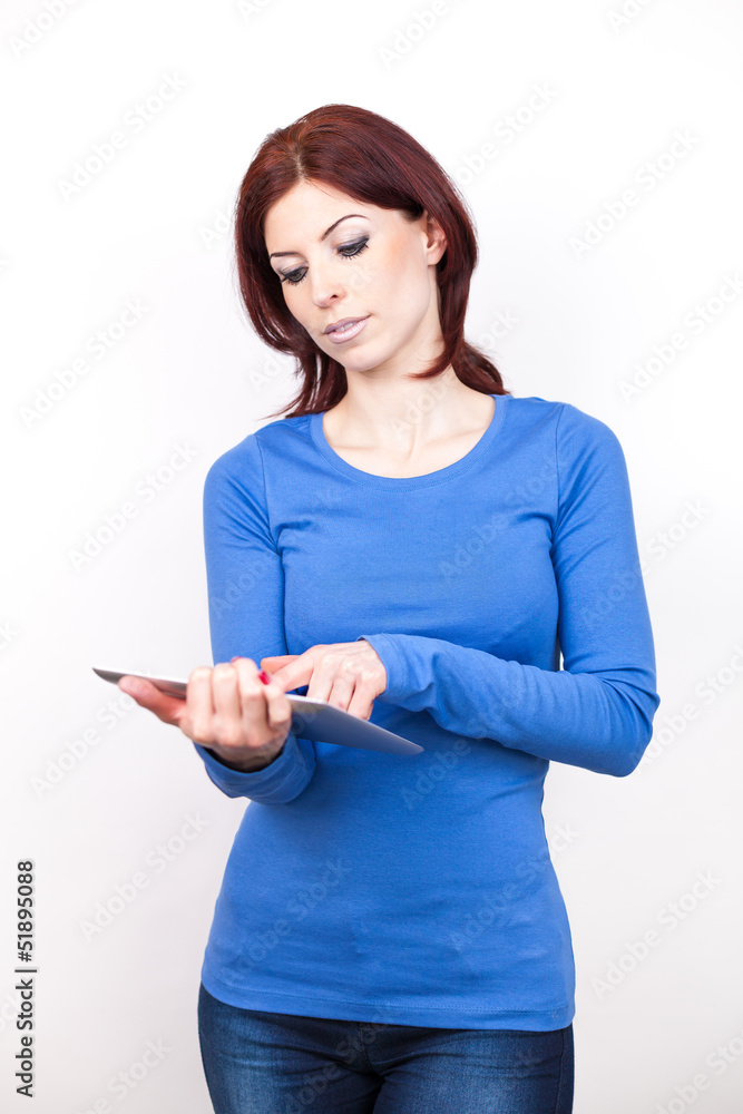 Attractive woman with Tablet PC Attractive woman with Tablet PC