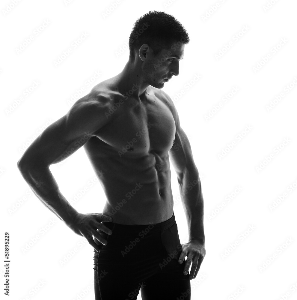 Fototapeta premium Muscular man isolated on white