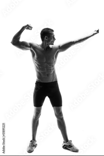 muscle man isolated on white