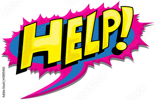 Help - Comic Shout Expression Vector Text