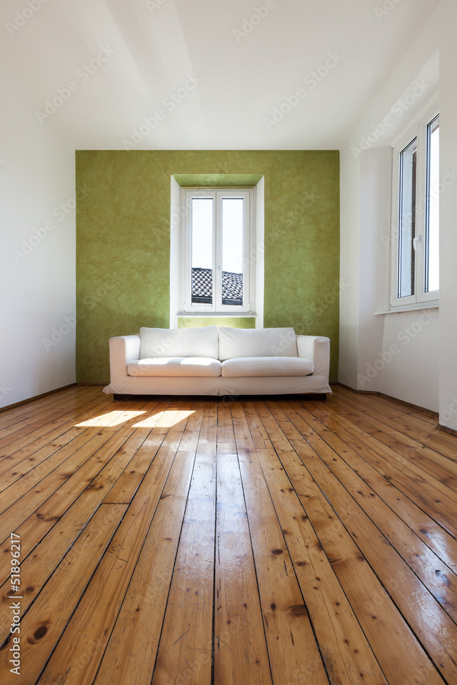 Fototapeta premium home interior, view white sofa and window