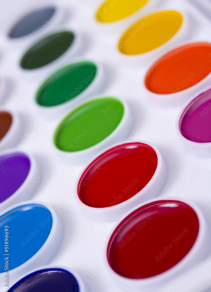 Colorful set of watercolour paints Colorful set of watercolour paints