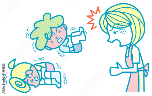 腹痛に苦しむ子供