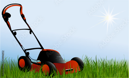 Nature background wih  lawnmover