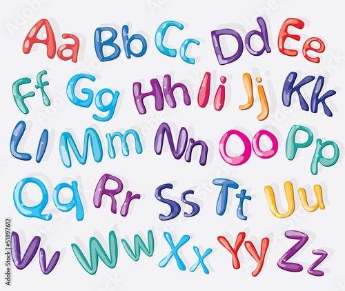 Cartoon colorful alphabet