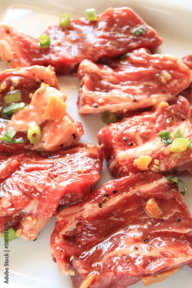 korean cuisine, seasoned beef for yakiniku BBQ