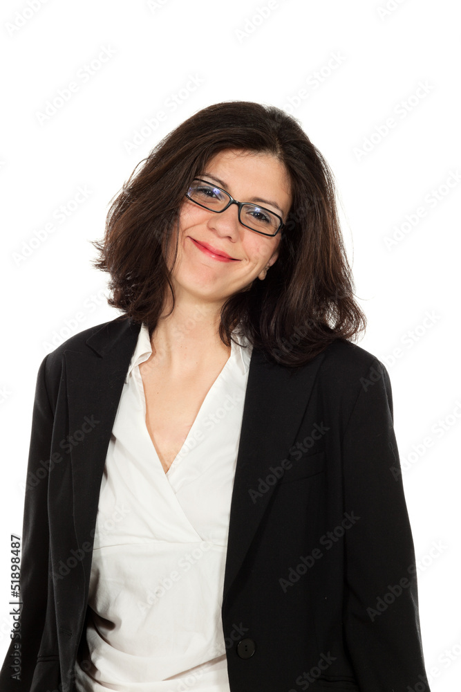 nice woman with black jacket, portrait in studio nice woman with black jacket, portrait in studio
