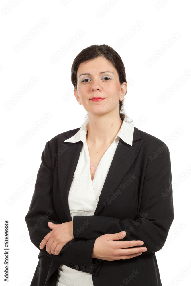 nice woman with black jacket, portrait in studio nice woman with black jacket, portrait in studio