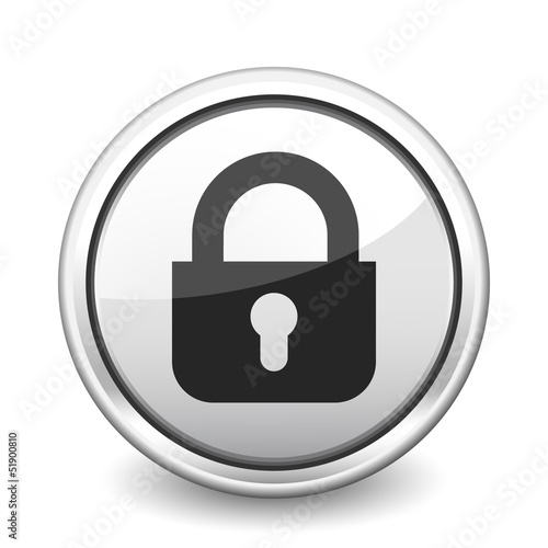 button gray close padlock