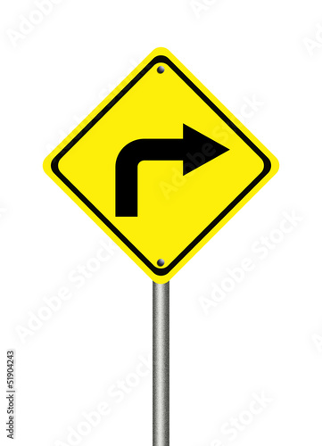 Turn right yellow traffic sign Free Download Turn right yellow traffic sign - GFXLoad