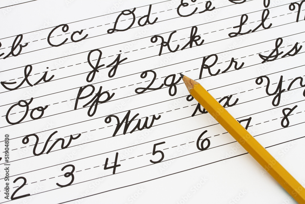 Learning cursive writing Stock Photo Adobe Stock