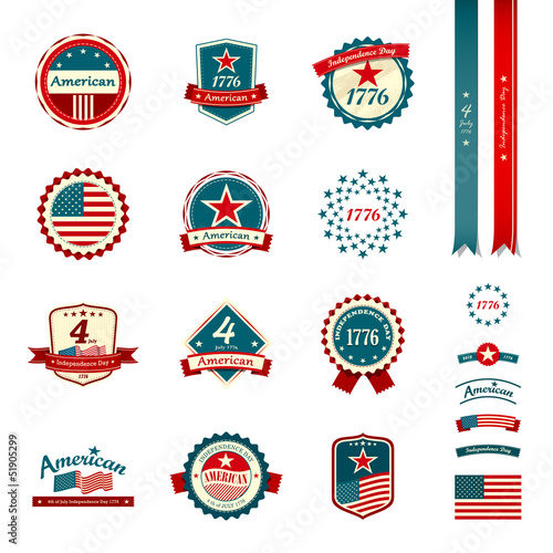 Vintage label independence day american