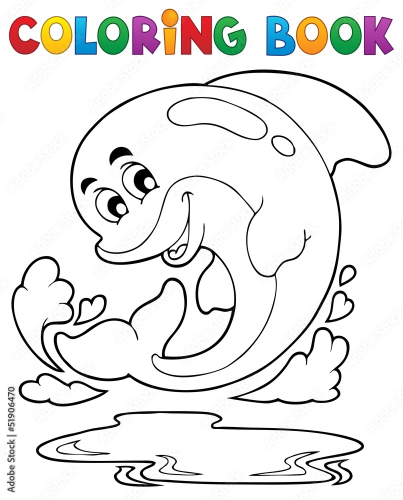 Obraz premium Coloring book dolphin theme 2