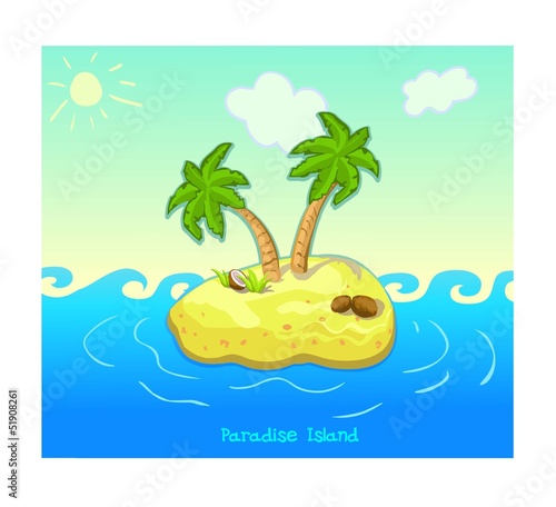 Paradise Island vector illustration