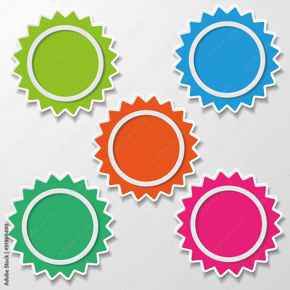 Colorful Star Paper Stickers Ring Empty Colorful Star Paper Stickers Ring Empty