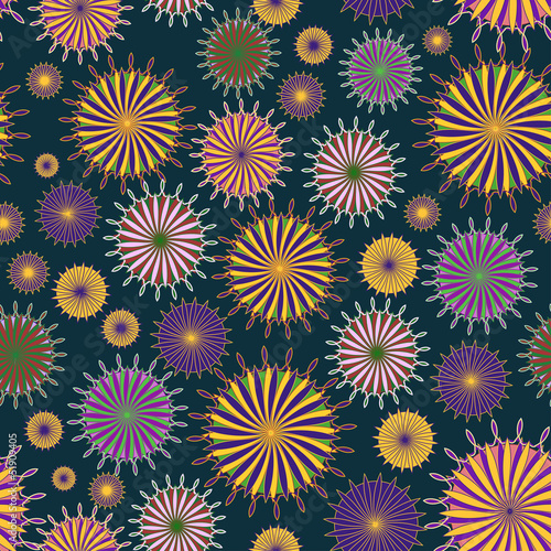 Ethnic seamless pattern of stylized circle