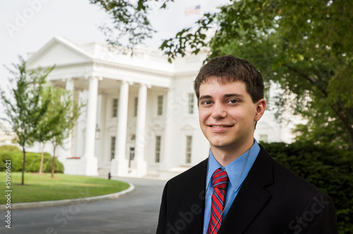 Teenage boy visiting the White House in Washington DC © eurobanks
