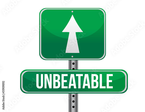 unbeatable road sign illustration design