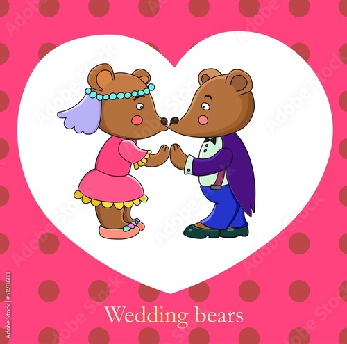 Wedding bears vector illustration