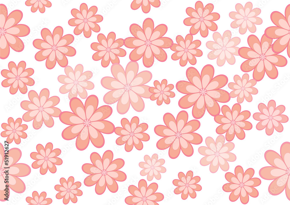 The vector illustration of flowers