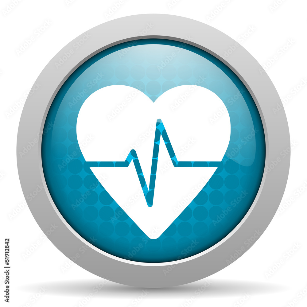 cardiogram blue circle web glossy icon cardiogram blue circle web glossy icon