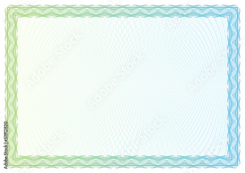 Template certificate, currency and diplomas