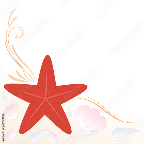 sfondo stella marina e conchiglie