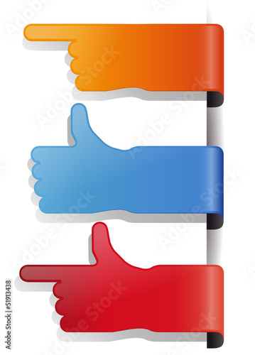 3 Buttons Hände transparent vector