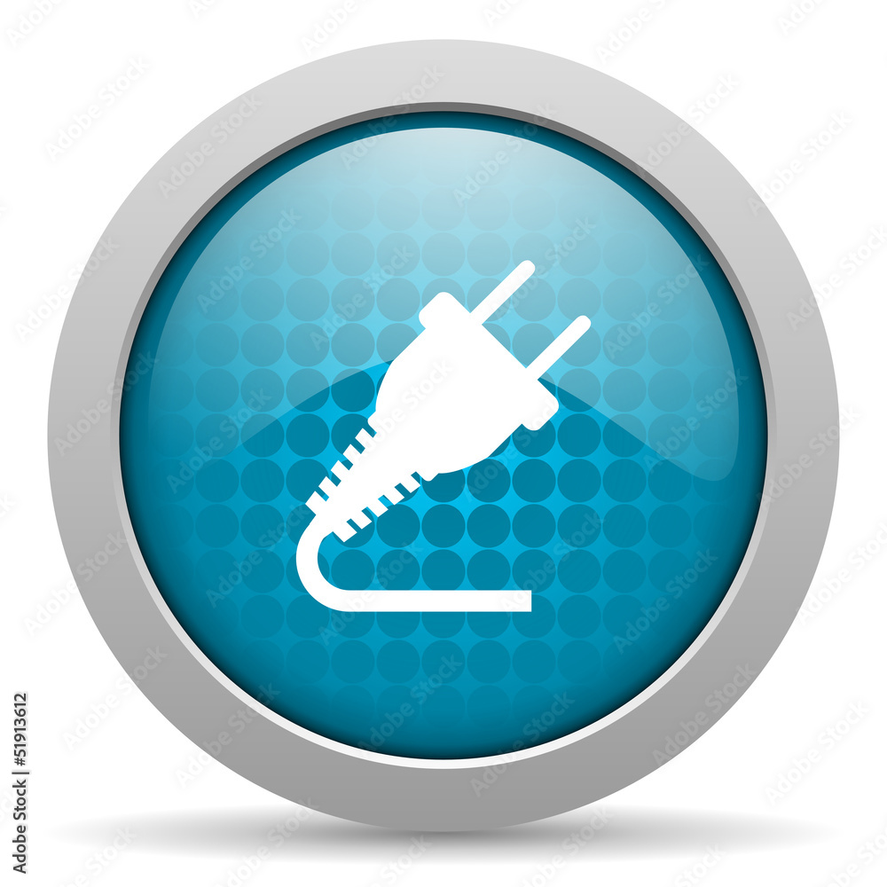 plug blue circle web glossy icon plug blue circle web glossy icon