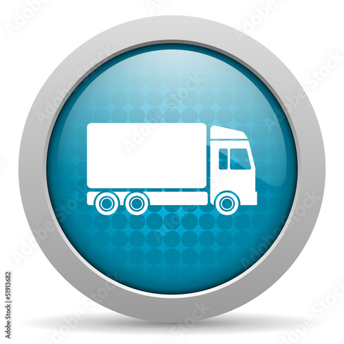 delivery blue circle web glossy icon