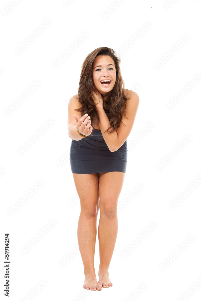 Portrait of brunette girl, isolated on white background Portrait of brunette girl, isolated on white background