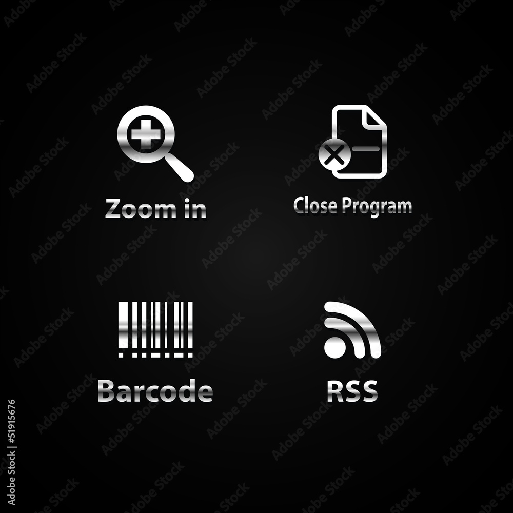 Set of Black glossy icon Set of Black glossy icon