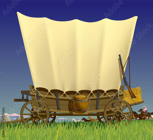 Wild West covered wagon