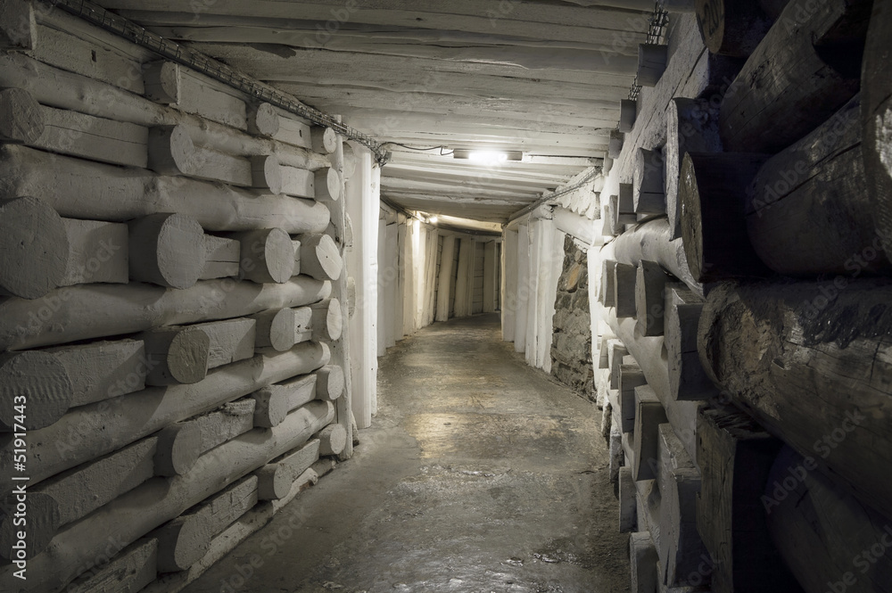 Naklejka premium Podziemny tunel w Kopalni Soli