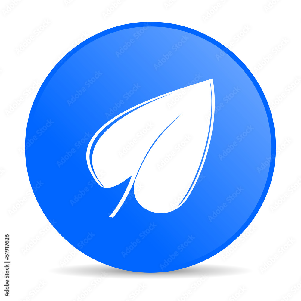 leaf blue circle web glossy icon leaf blue circle web glossy icon