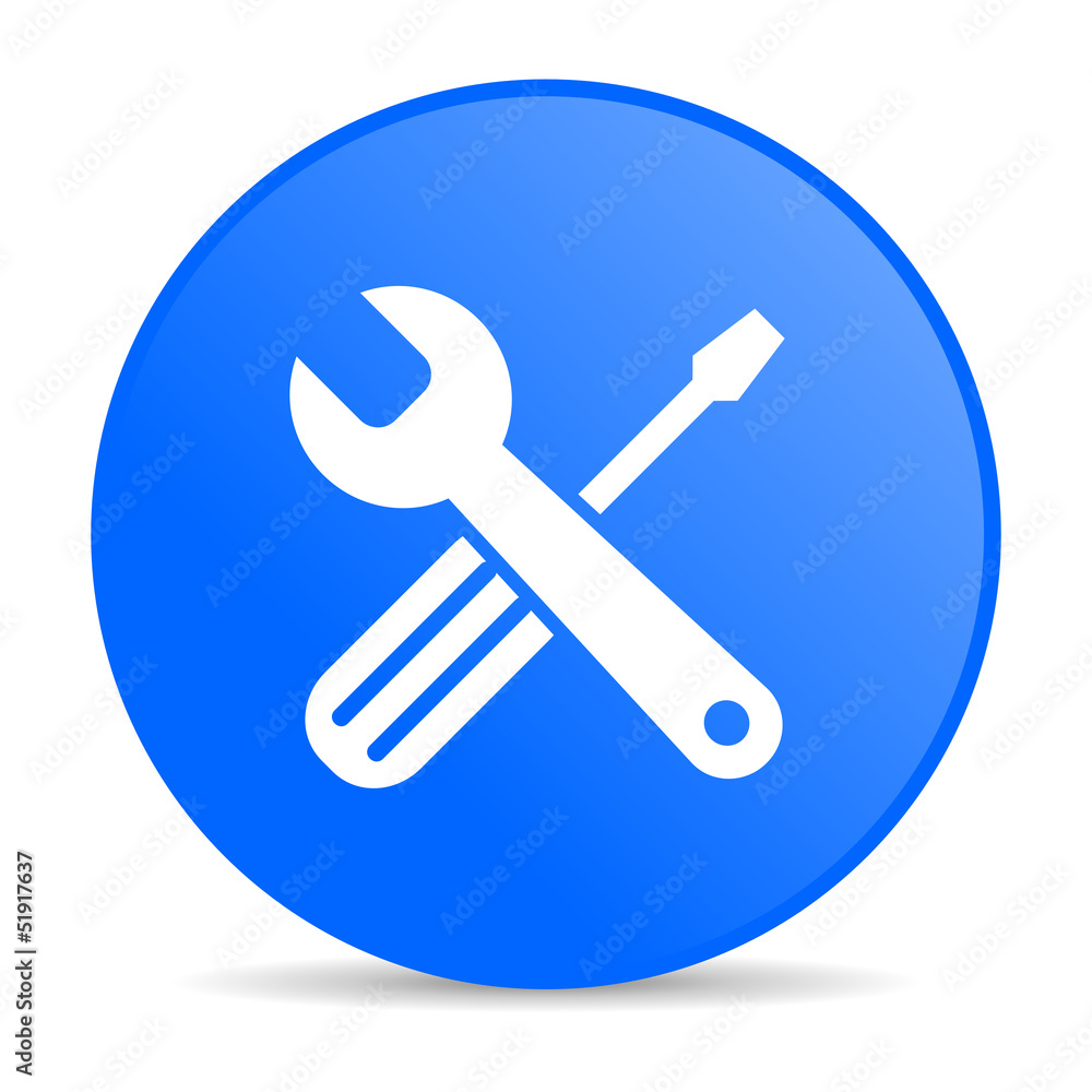 tools blue circle web glossy icon tools blue circle web glossy icon