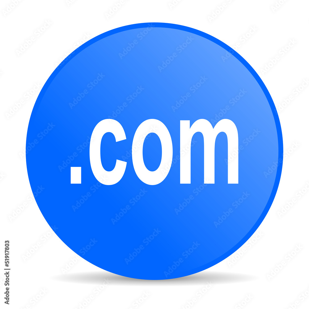 com blue circle web glossy icon com blue circle web glossy icon