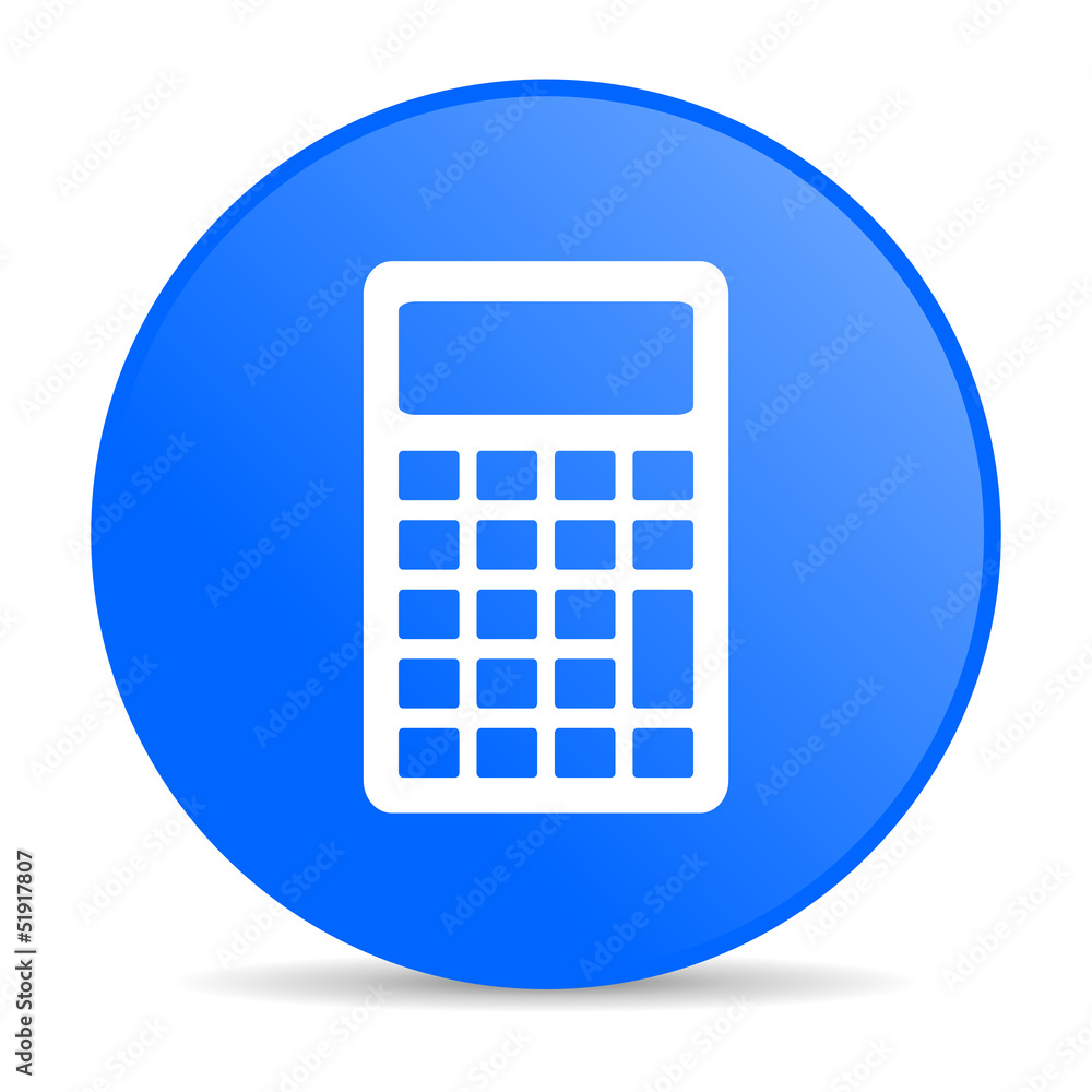 calculator blue circle web glossy icon calculator blue circle web glossy icon