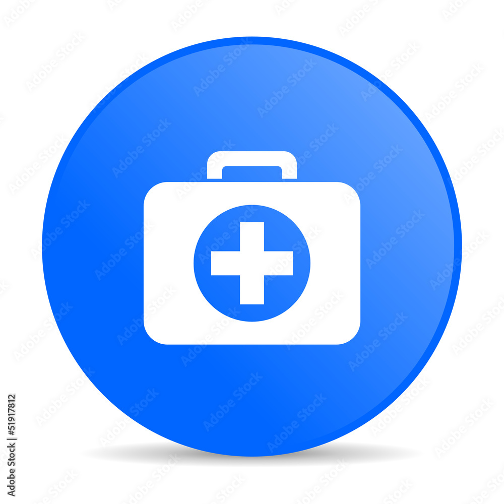 first aid kit blue circle web glossy icon first aid kit blue circle web glossy icon