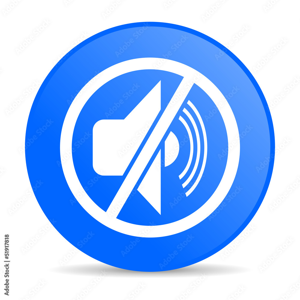 mute blue circle web glossy icon mute blue circle web glossy icon