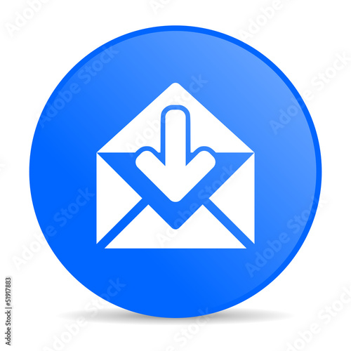Free Download mail blue circle web glossy icon - GFXLoad