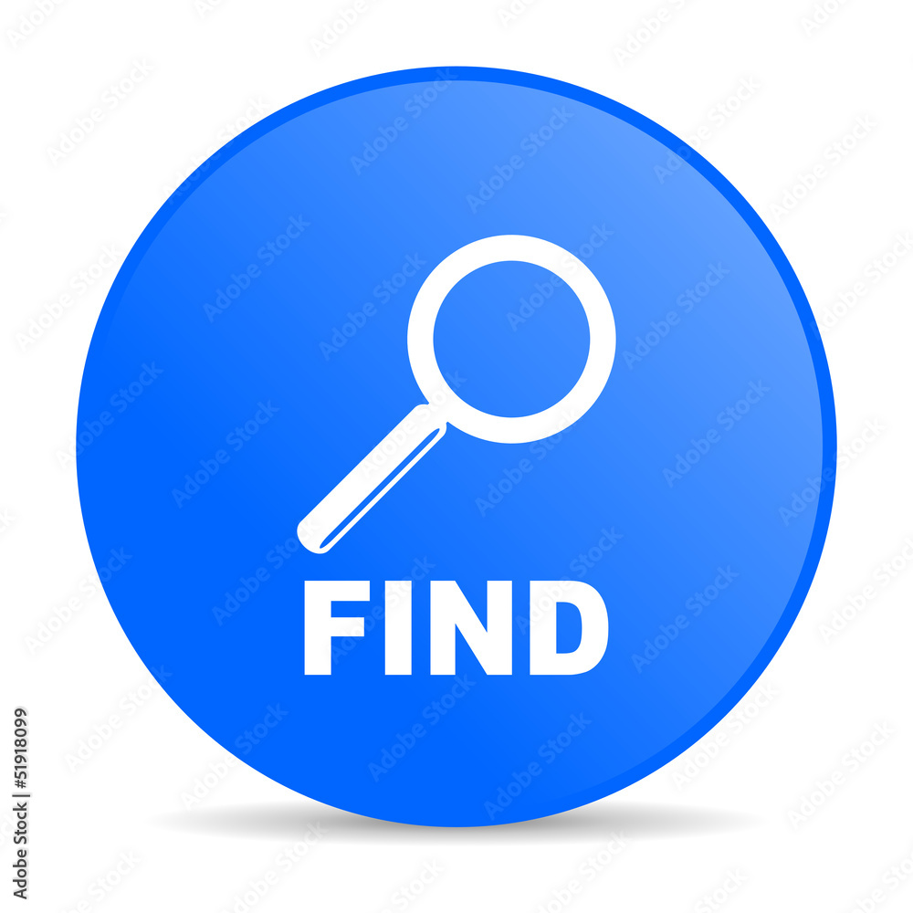 find blue circle web glossy icon find blue circle web glossy icon
