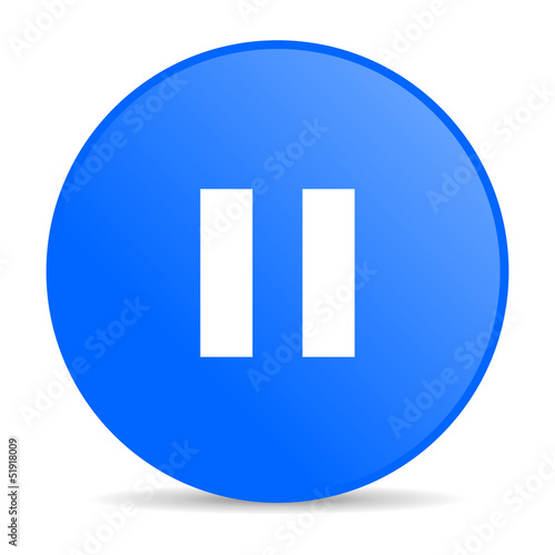 pause blue circle web glossy icon